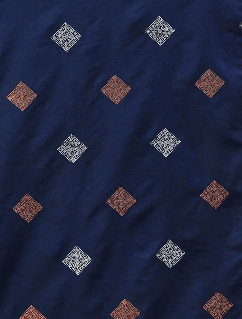 Radiant Navy Blue Color Soft Lichi Silk Saree With Blouse Piece