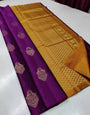 Splendid Wine Color Soft Lichi Silk Saree With Blouse Piece