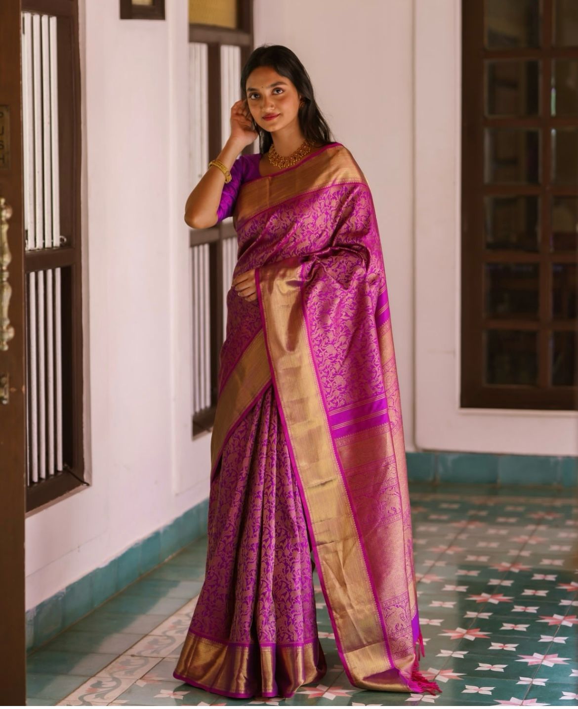 Demure Magenta Soft Silk Saree With Evocative Blouse Piece