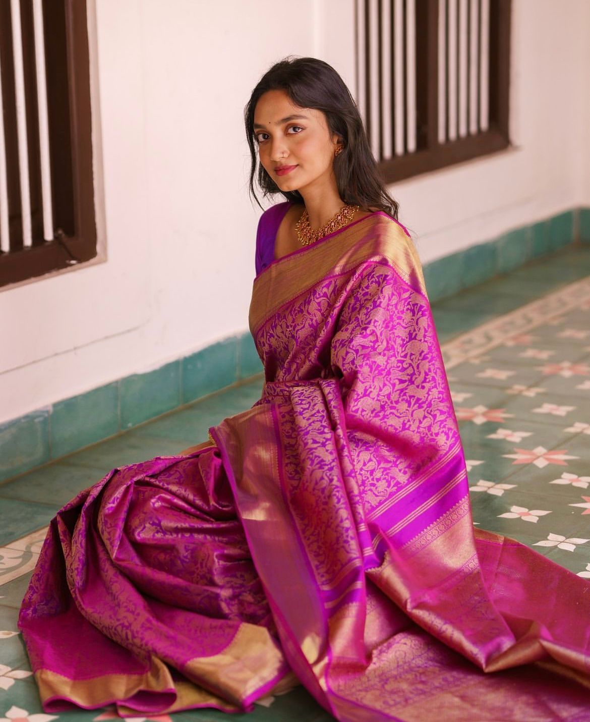 Demure Magenta Soft Silk Saree With Evocative Blouse Piece