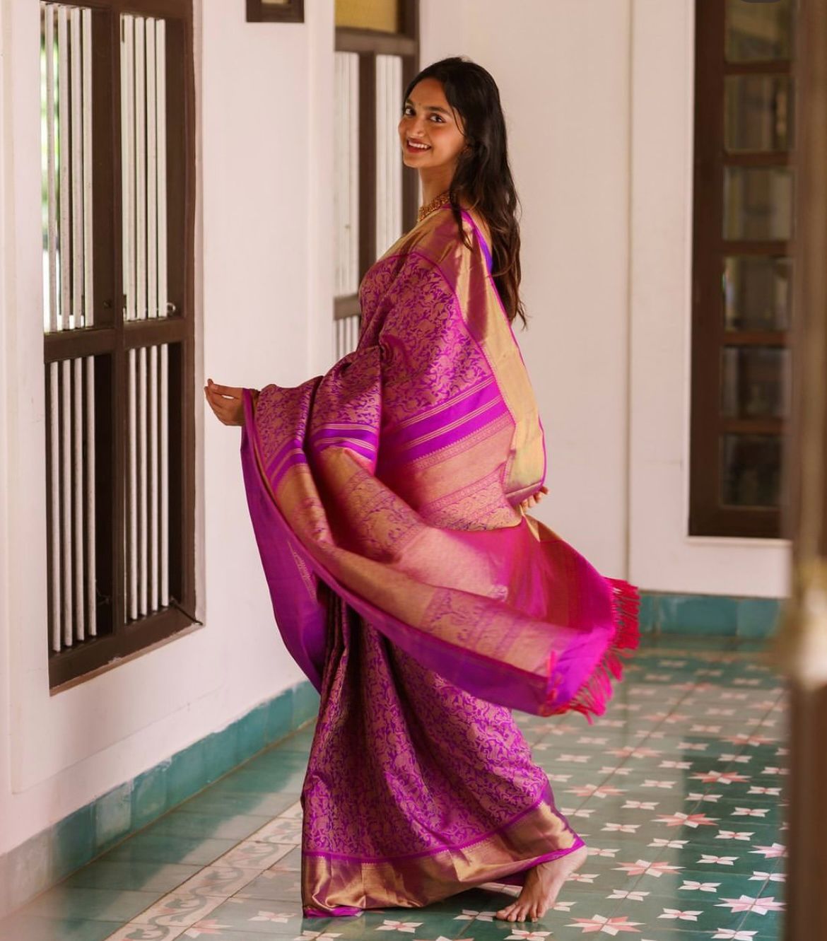 Demure Magenta Soft Silk Saree With Evocative Blouse Piece