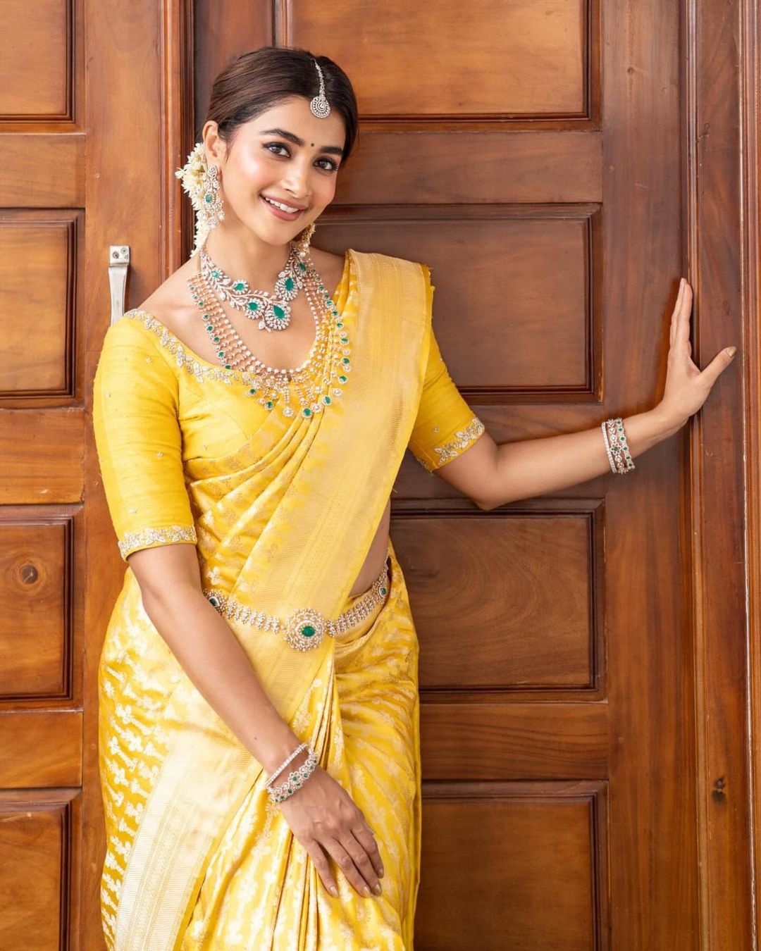 Ethereal Yellow Color Soft Lichi Silk Saree With Blouse Piece