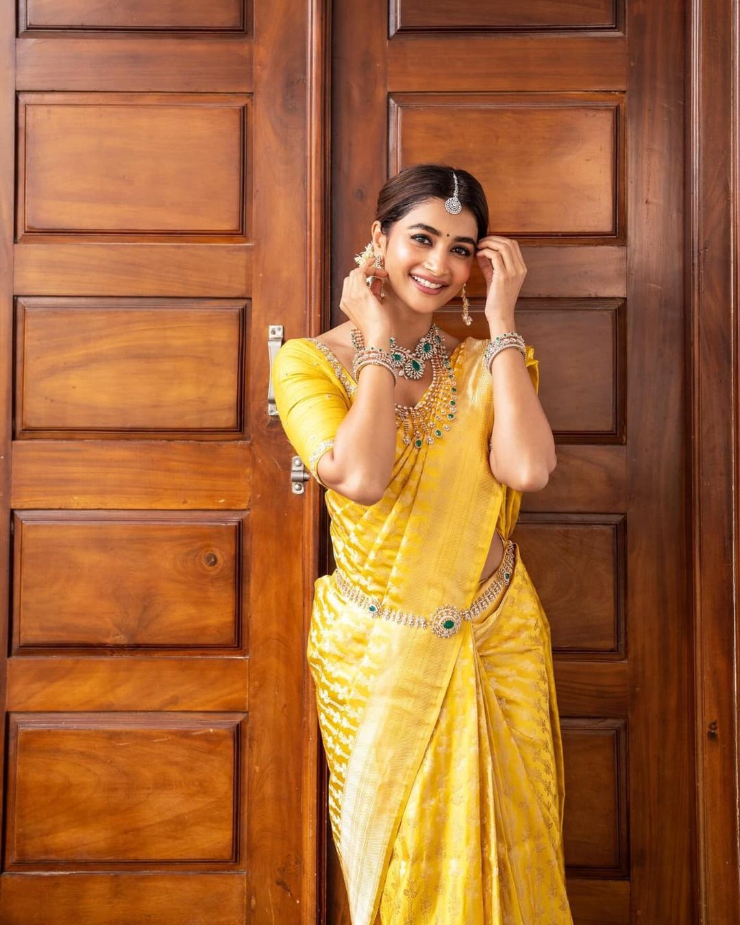 Ethereal Yellow Color Soft Lichi Silk Saree With Blouse Piece