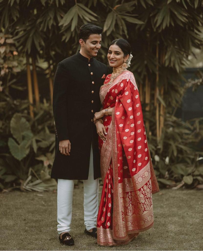 Attractive Red Color Soft Lichi Silk Saree With Blouse Piece