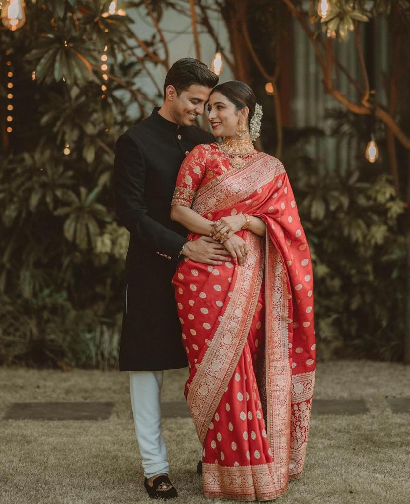 Attractive Red Color Soft Lichi Silk Saree With Blouse Piece