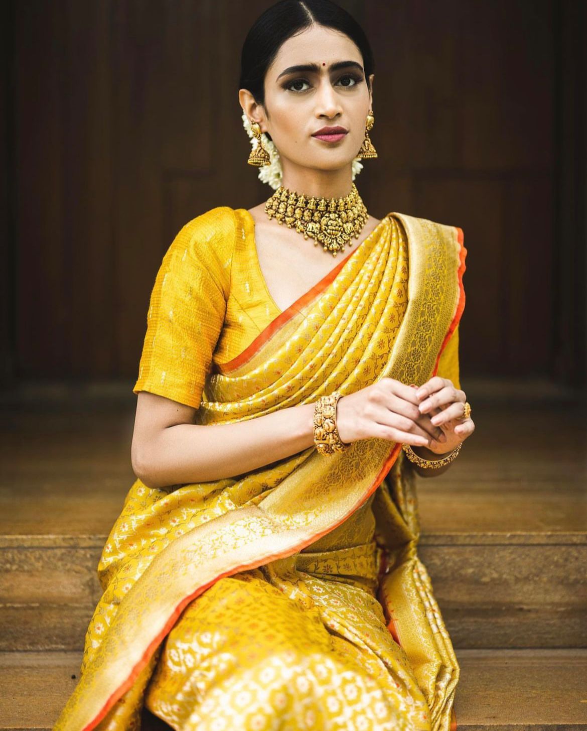 Glamorous Yellow Color Soft Lichi Silk Saree With Blouse Piece