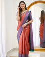 Fetching Red Color Soft Lichi Silk Saree With Blouse Piece