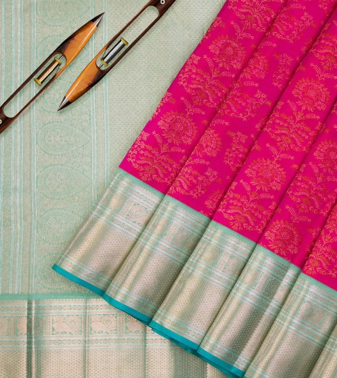 Mystique Dark Pink Color Soft Lichi Silk Saree With Blouse Piece