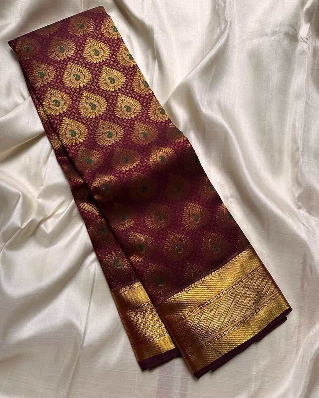 Alluring Wine Soft Silk Saree With Vivacious Blouse Piece