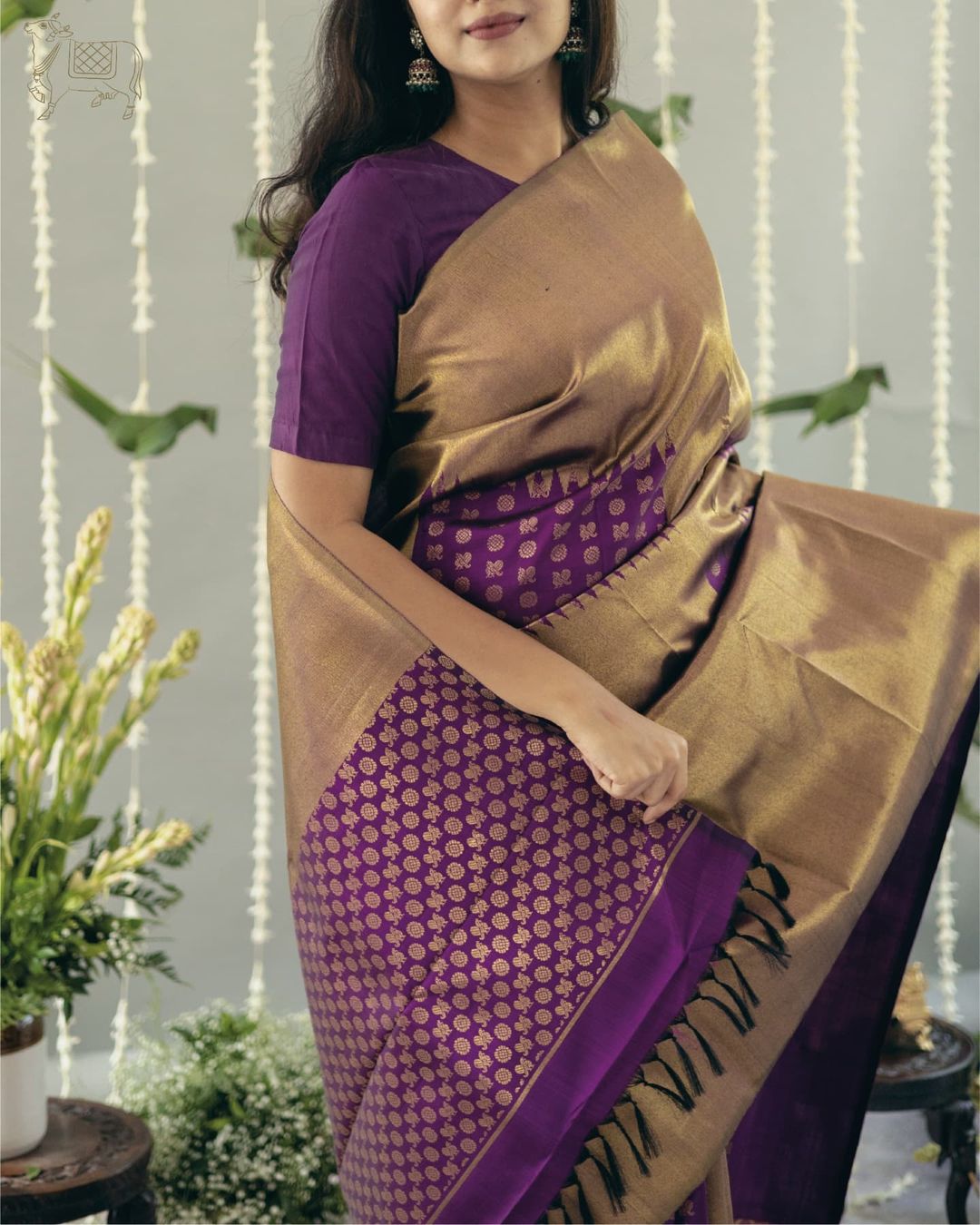 Arresting Purple Soft Silk Saree With Fancifull Blouse Piece