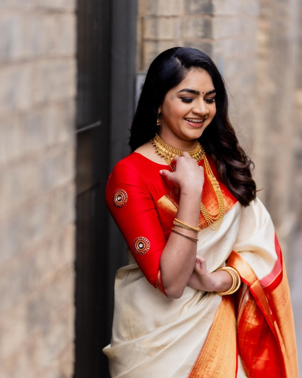 Sublime Off White Color Soft Lichi Silk Saree With Blouse Piece