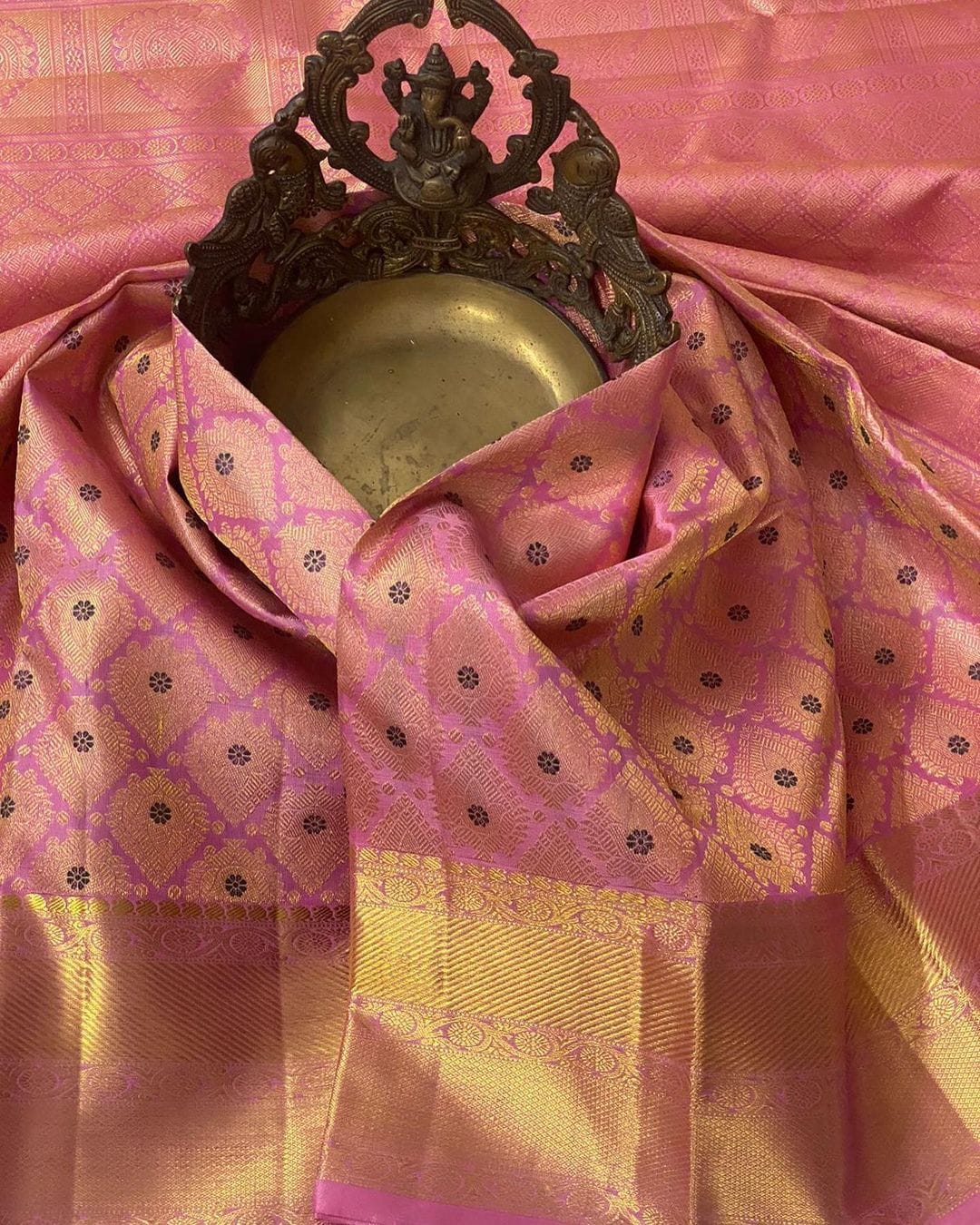 Ethereal Pink Color Soft Lichi Silk Saree With Blouse Piece