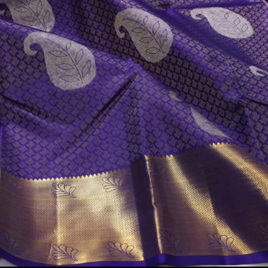 Exhilarating Royal Blue Color Soft Lichi Silk Saree With Blouse Piece