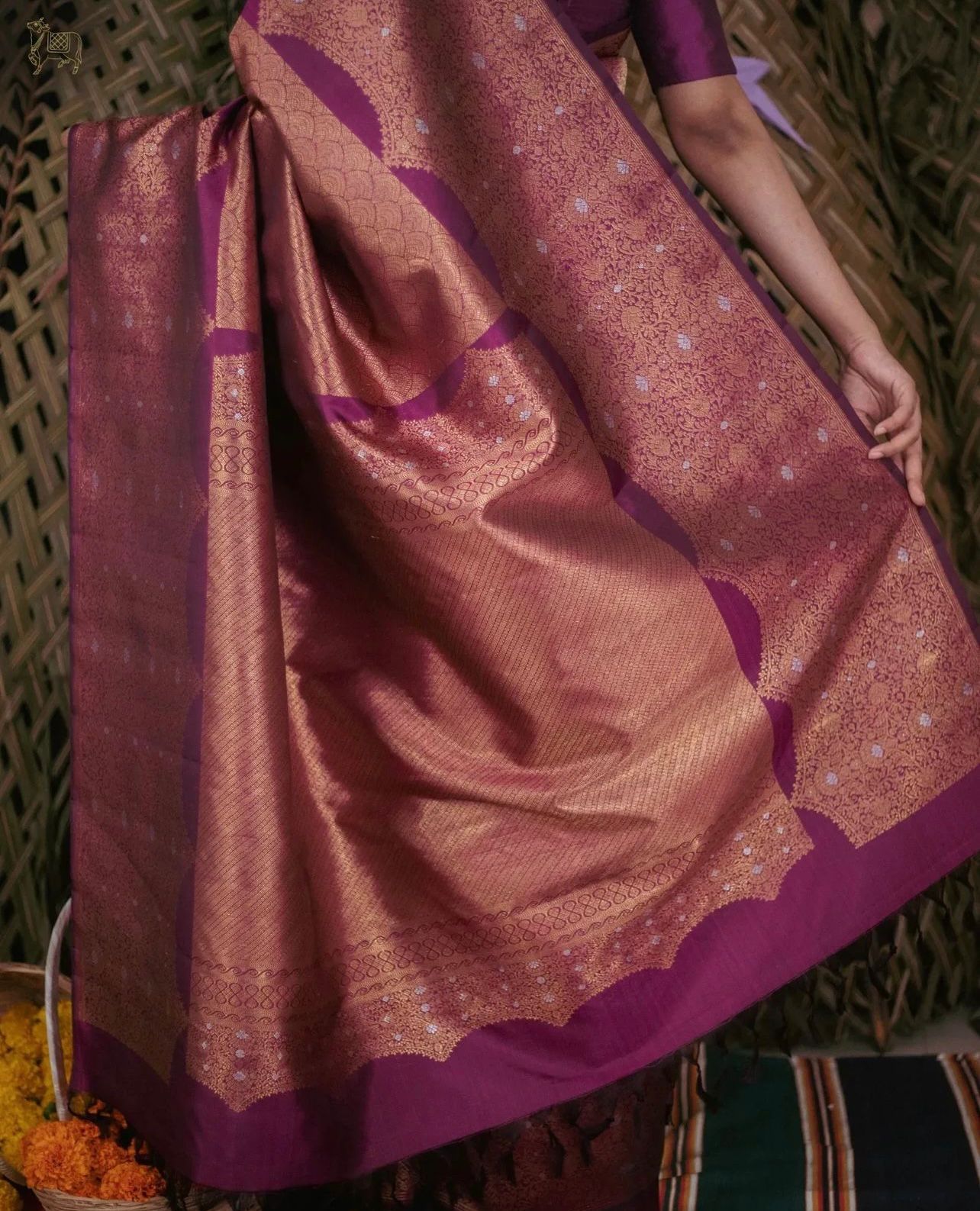 Angelic Purple Color Soft Lichi Silk Saree With Blouse Piece