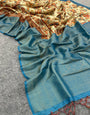 Twinkly Beige Color Digital Printed Soft Silk Saree With Blouse Piece