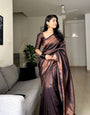 Mythical Black Color Banarasi Soft Silk Saree With Blouse Piece