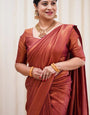 Seraphic Maroon Color Banarasi Soft Silk Saree With Blouse Piece