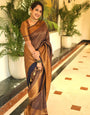 Enrapturing Black Color Kanjivaram Silk Saree With Blouse Piece