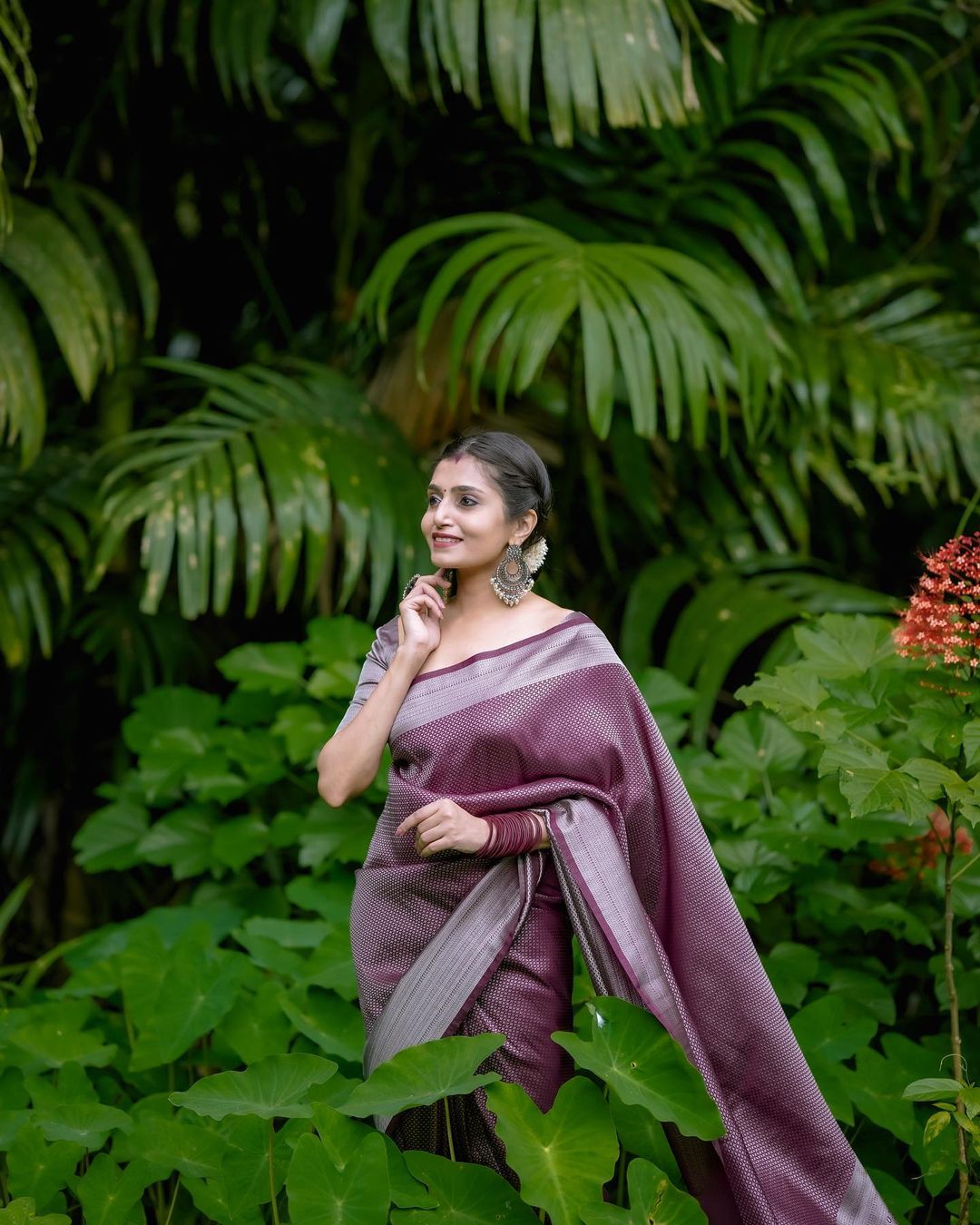 Enchanting Brown Color Kanjivaram Silk Saree With Blouse Piece