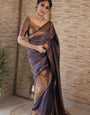 Wispy Navy Blue Color Soft Kanjivaram Silk Saree With Blouse Piece