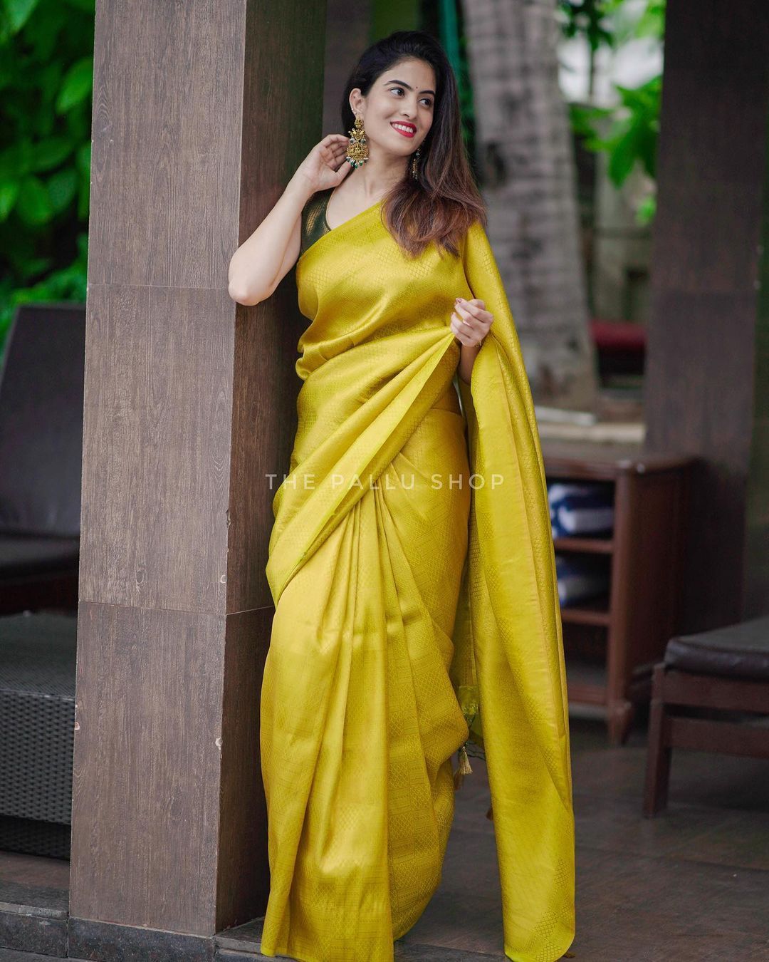 Heavenly Yellow Color Soft Lichi Silk Saree With Blouse Piece