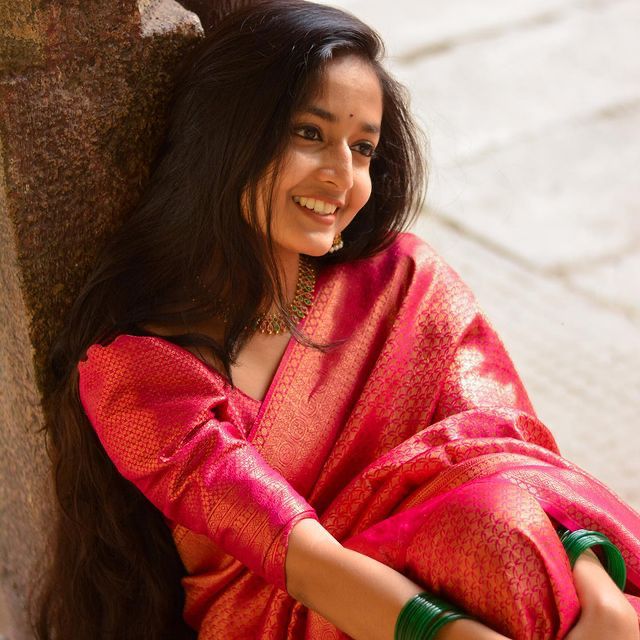 Opulent Dark Pink Color Soft Lichi Silk Saree With Blouse Piece