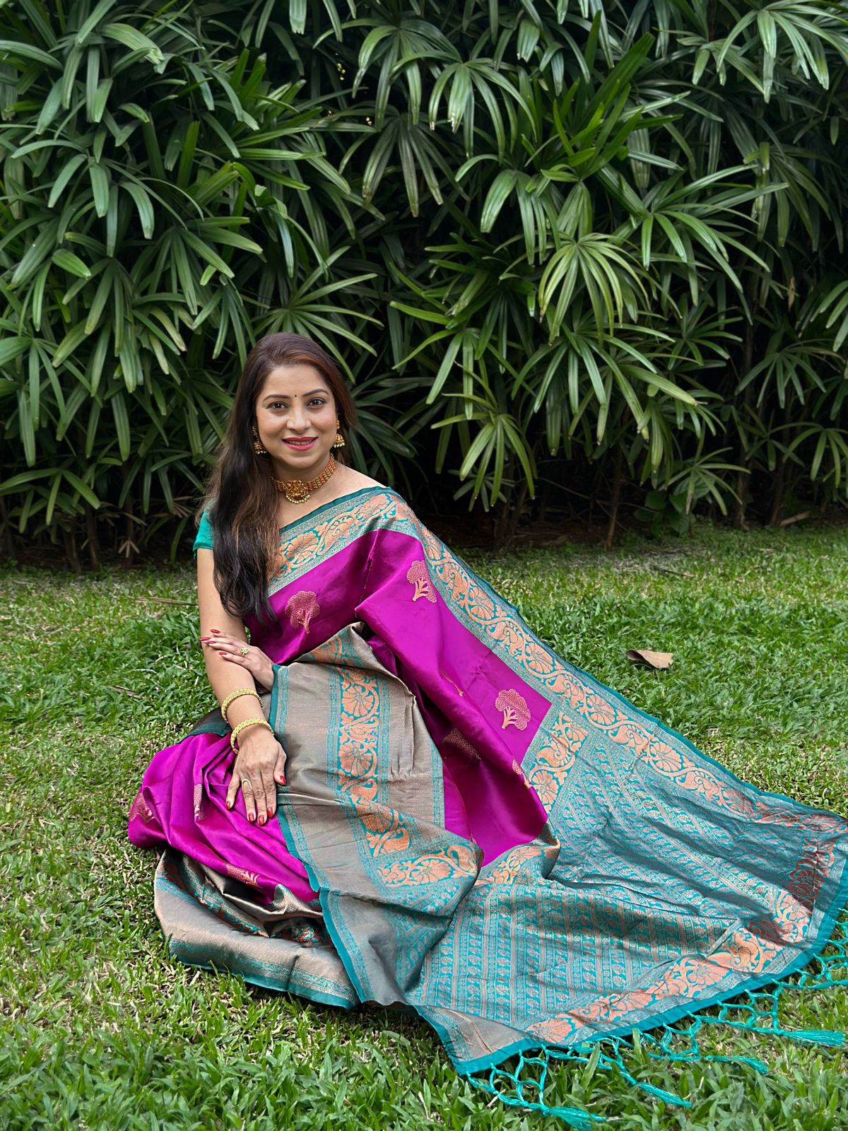 Tranquil Purple Color Banarasi Soft Silk Saree With Blouse Piece