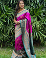 Tranquil Purple Color Banarasi Soft Silk Saree With Blouse Piece