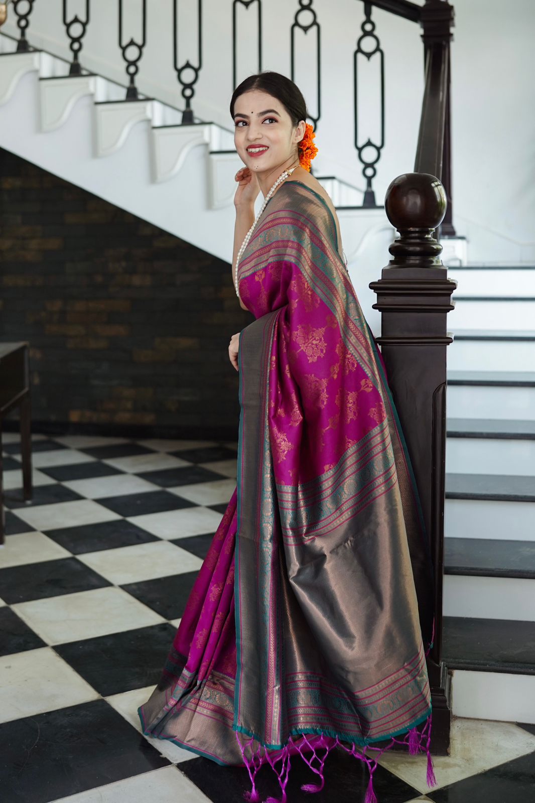 Ethereal Purple Color Banarasi Soft Silk Saree With Blouse Piece