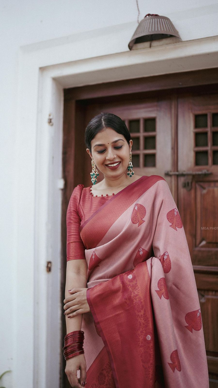 Luminous Pink Color Soft Lichi Silk Saree With Blouse Piece