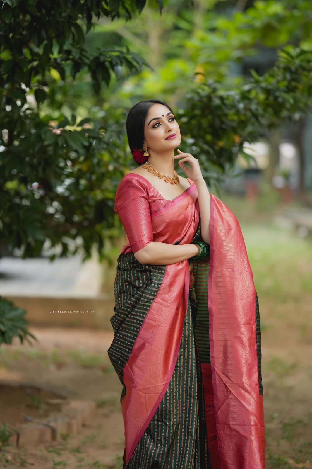 Resplendent Green Color Soft Lichi Silk Saree With Blouse Piece