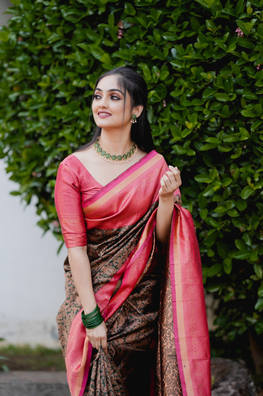 Ethereal Green Color Banarasi Soft Silk Saree With Blouse Piece