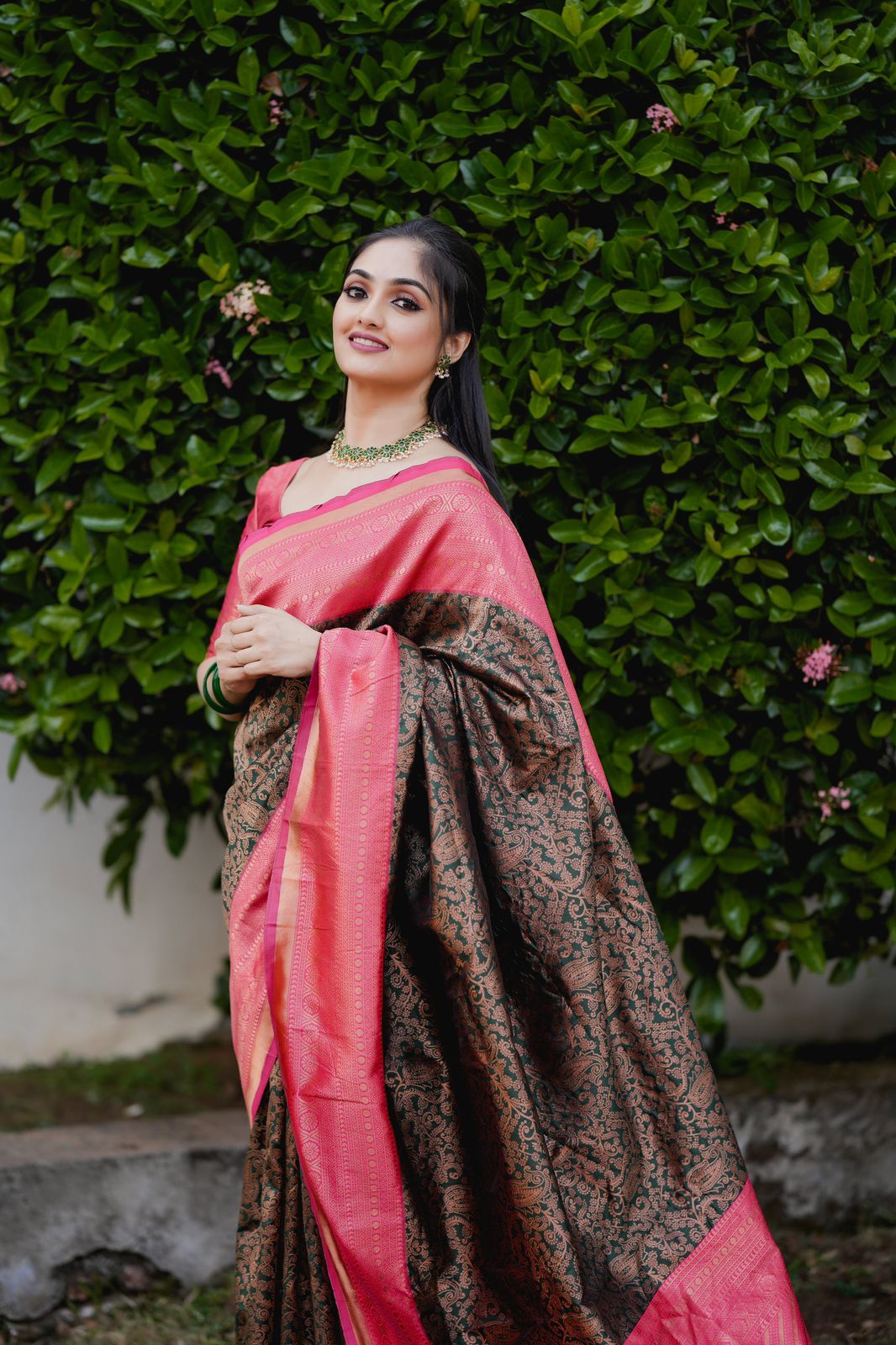 Ethereal Green Color Banarasi Soft Silk Saree With Blouse Piece