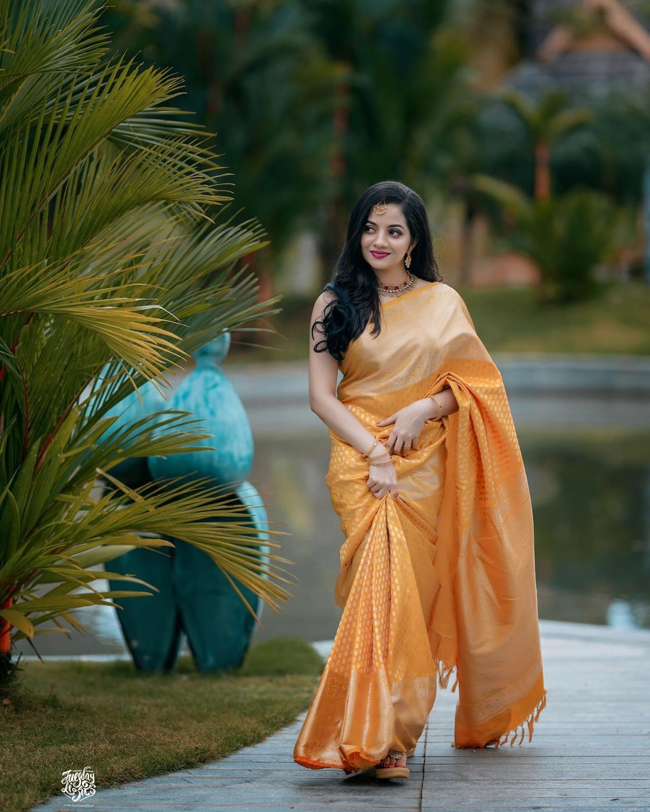 Breathtaking Yellow Color Banarasi Soft Silk Saree With Blouse Piece