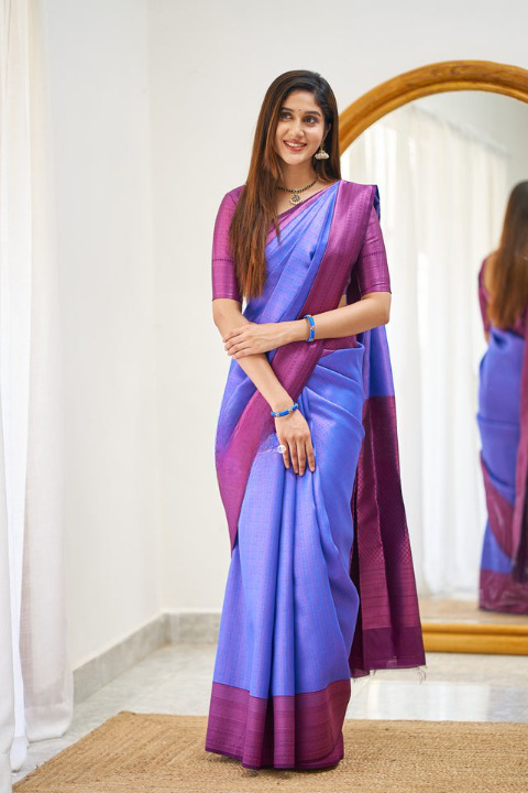 Dynamic Royal Blue Color Soft Silk Saree