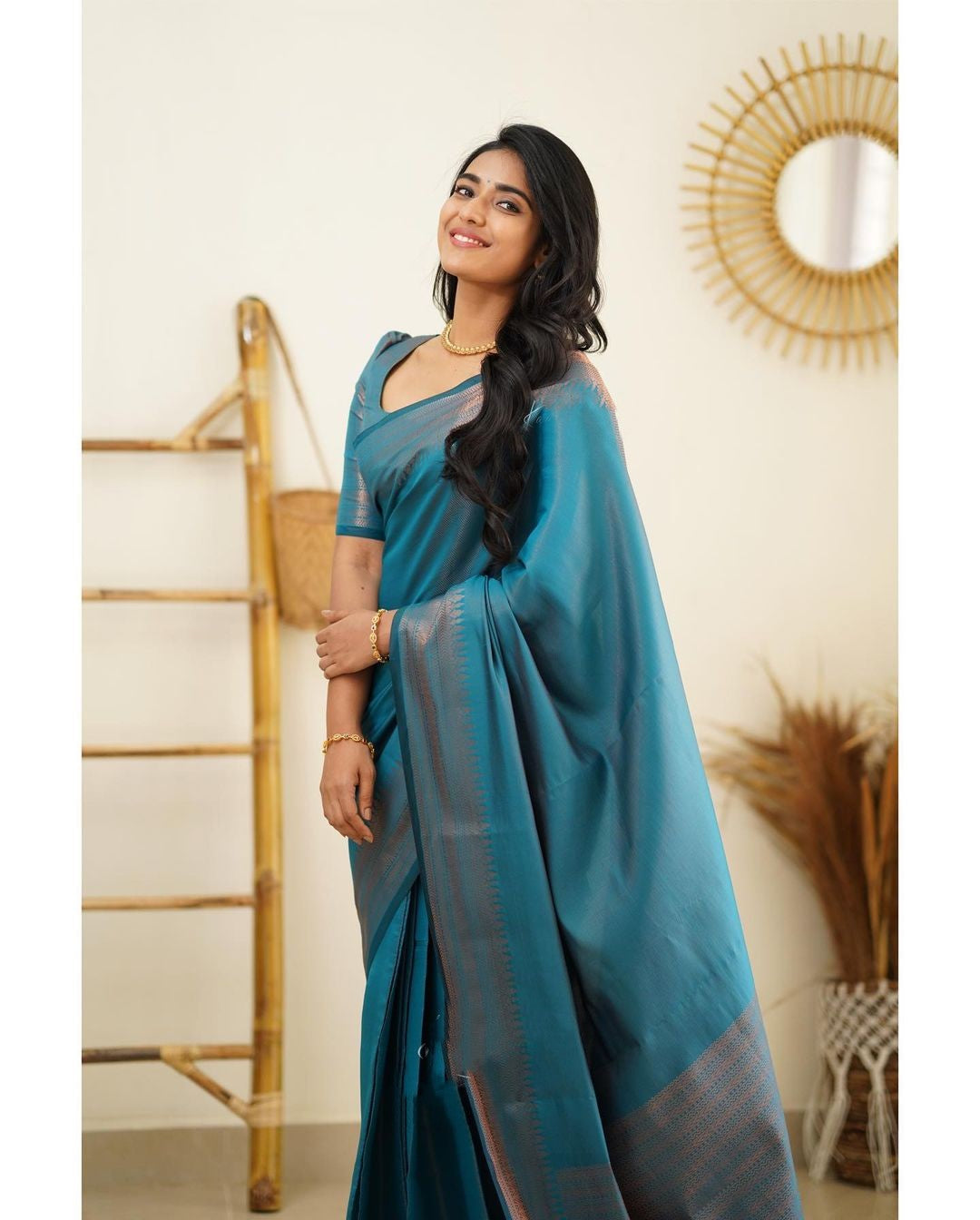 Firozi Color Soft Silk