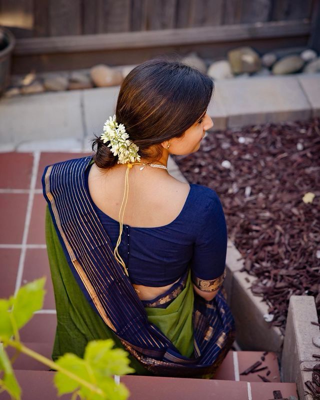 Green Color Soft Lichi Silk Saree With Blouse Piece
