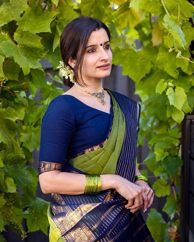 Green Color Soft silk