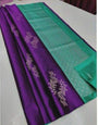 Mesmerizing Purple Color Soft Lichi Silk Saree With Blouse Piece