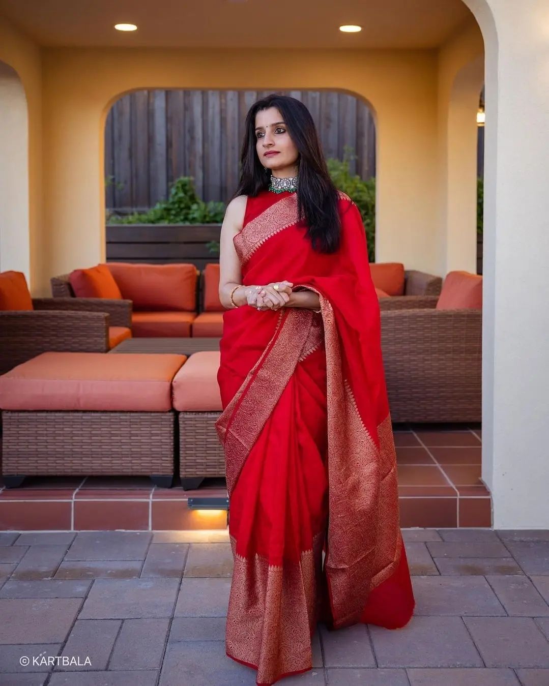 Magnificent Red Color Soft Lichi Silk Saree With Blouse Piece