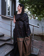 Gleaming Black Color Soft Lichi Silk Saree With Blouse Piece