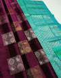 Exotic Wine Color Soft Lichi Silk Saree With Blouse Piece