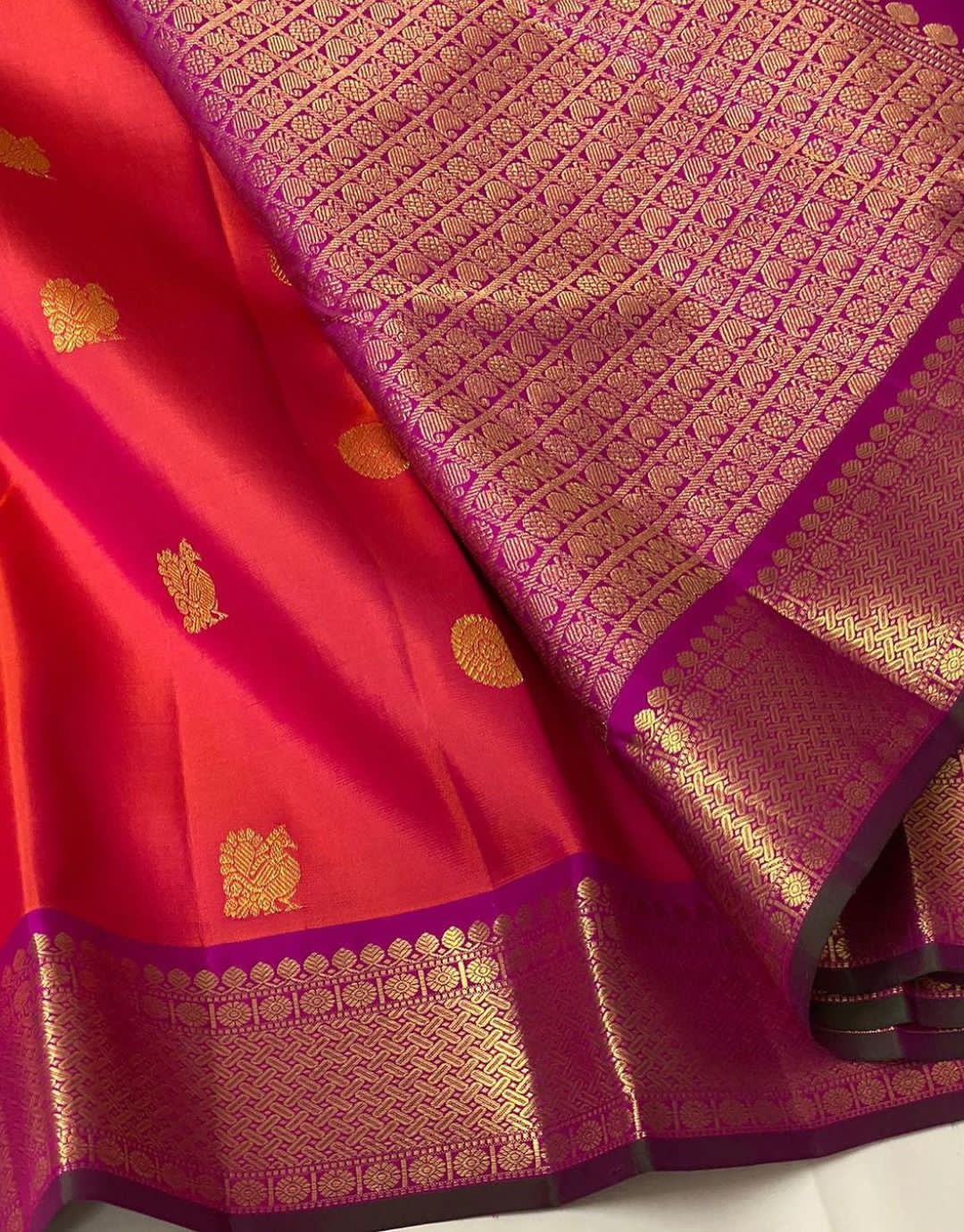 Resplendent Orange Color Soft Lichi Silk Saree With Blouse Piece