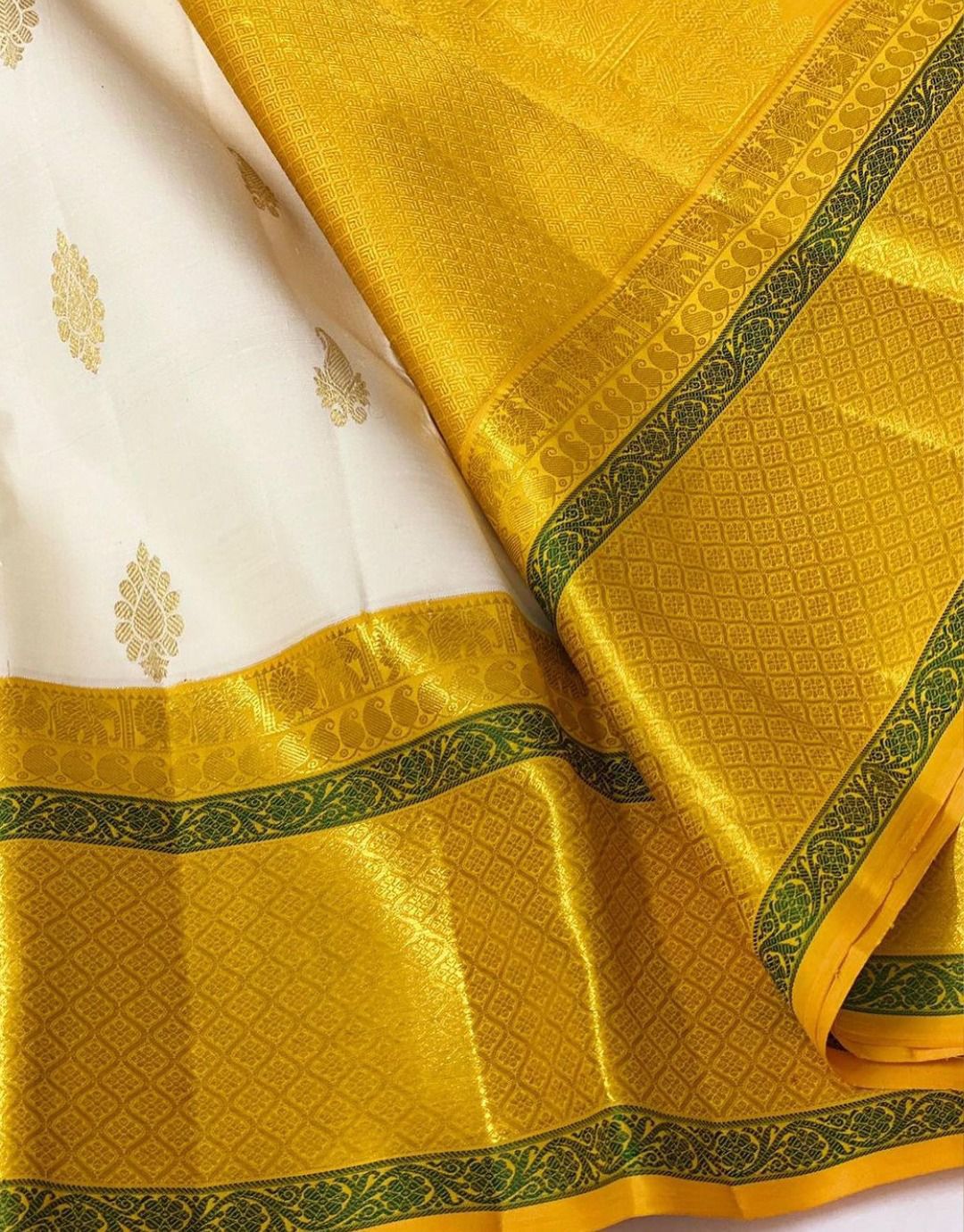 Tranquil Off White Color Soft Lichi Silk Saree With Blouse Piece