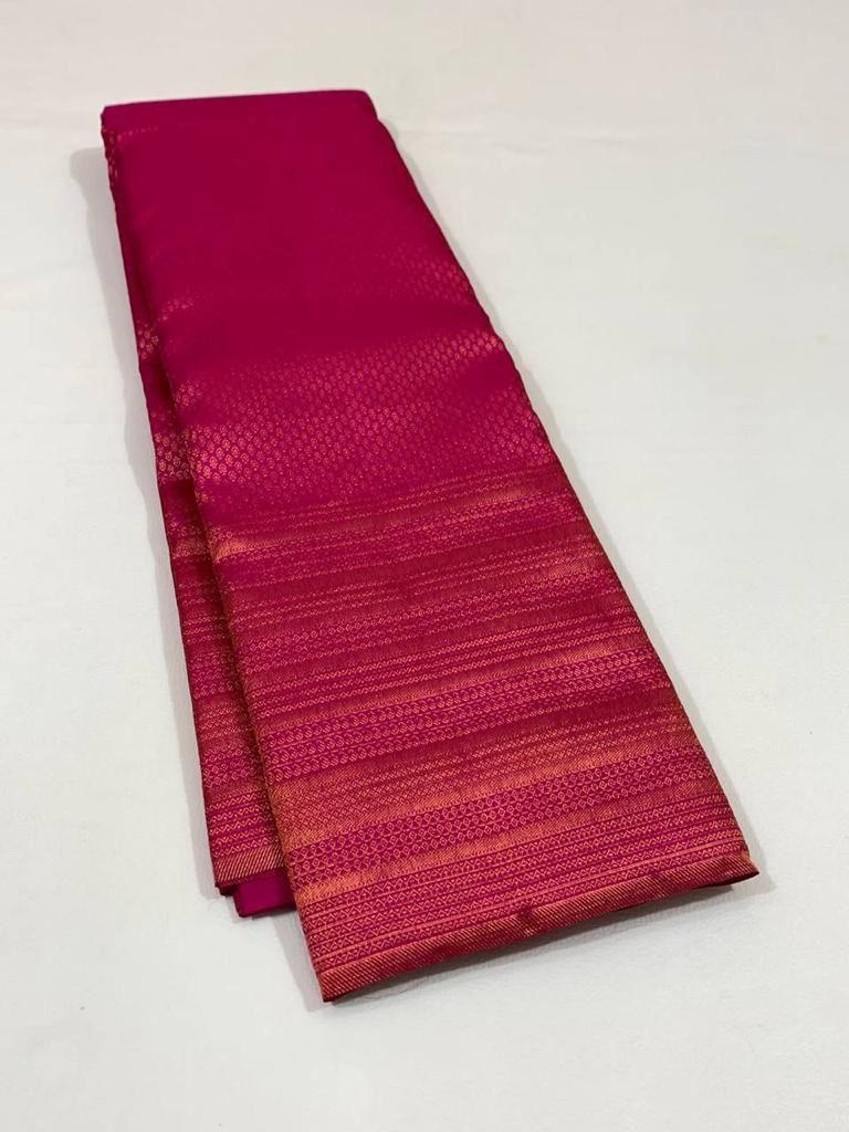 Ecstasy Dark Pink Color Soft Lichi Silk Saree With Blouse Piece