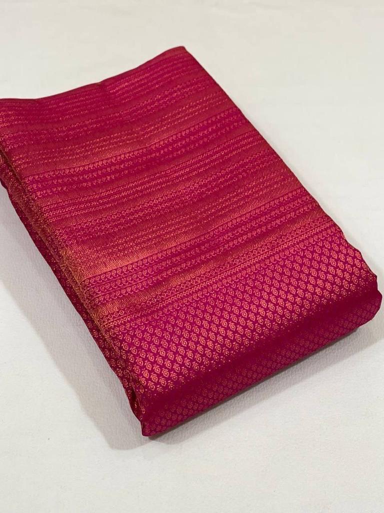 Ecstasy Dark Pink Color Soft Lichi Silk Saree With Blouse Piece