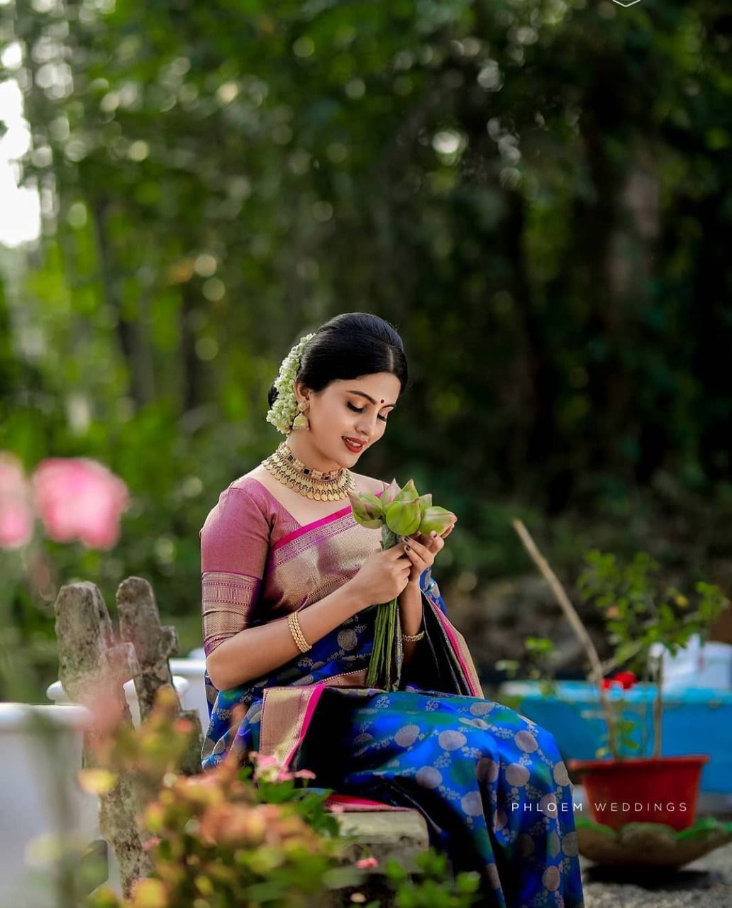 Peaceful Blue Color Banarasi Soft Silk Saree With Blouse Piece