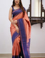 Splendid Pink Color Soft Lichi Silk Saree With Blouse Piece