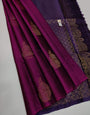 Vivify Purple Color Soft Lichi Silk Saree With Blouse Piece