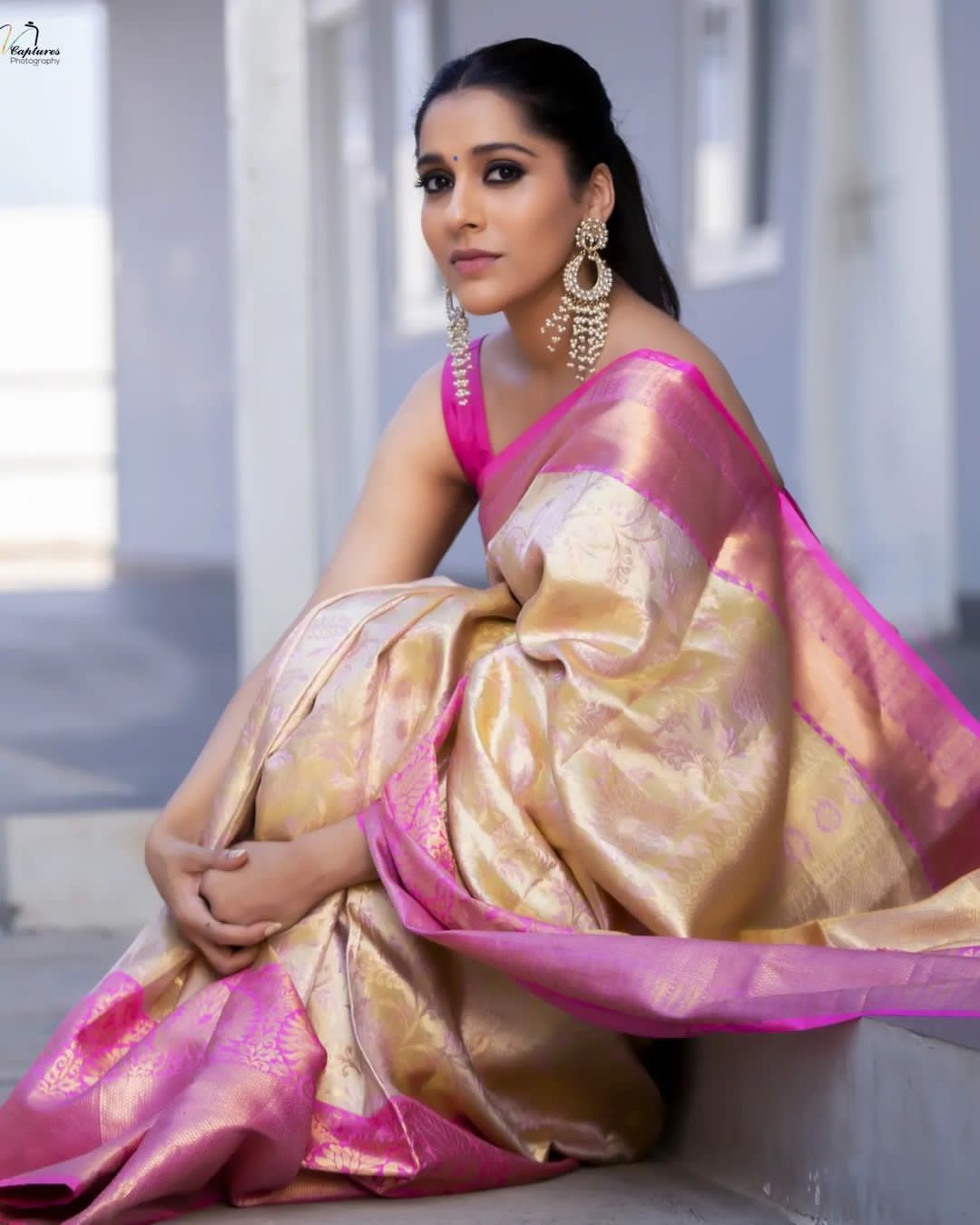 Compelling Beige Color Soft Lichi Silk Saree With Blouse Piece